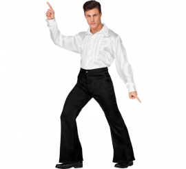 Calça Disco Masculina Preta Anos 70