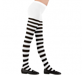 White tights with black stripes, 70 denier, for girls White tights with black stripes, 70 denier, for girls