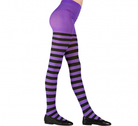 Purple tights with black stripes, 70 denier for girls Purple tights with black stripes, 70 denier for girls