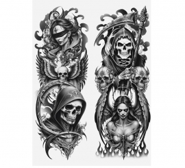 Meia-calça da Morte com Efeito Tatuagem