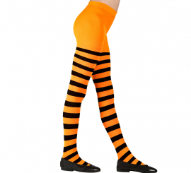 Orange tights with black stripes, 70 denier for girls Orange tights with black stripes, 70 denier for girls
