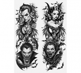 Meia-calça de vampiro com efeito tatuagem Meia-calça de vampiro com efeito tatuagem