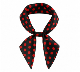 Sevillana scarf black with red polka dot 46x46 cm