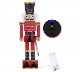 Pegatina Gel Cascanueces rojo de Navidad de 15x45 cm