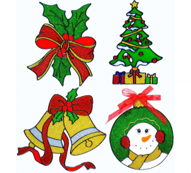Christmas Window Sticker Assorted in 4 Models of 18 cm Christmas Window Sticker Assorted in 4 Models of 18 cm