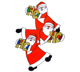 40 cm Vertical Santa Claus Trio Window Sticker 40 cm Vertical Santa Claus Trio Window Sticker