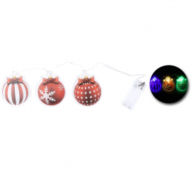 Pegatinas Gel Led 3 Figuritas Bolas de Navidad de 15x30 cm