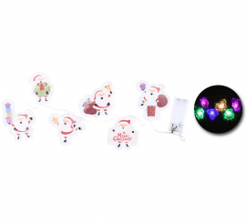 Pegatinas Gel Led 6 Figuritas de Papá Noel de 15x35 cm