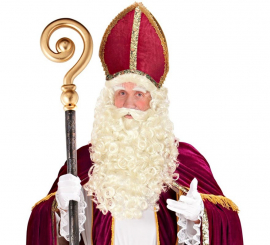 Peluca de Santa Claus o San Nicolás con Barba, Bigote y Cejas