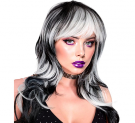 Peluca de Vampiresa negra y blanca