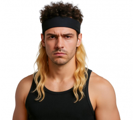 Peluca Rubia con Cinta negra