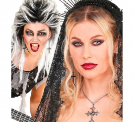 Pendientes Cruz negros