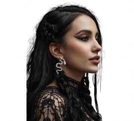 Silver Snake Earrings 6 cm