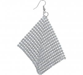 Pendientes Metálicos plateados de 9 cm