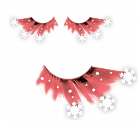 Pestanas cor salmão com flocos de neve Pestanas cor salmão com flocos de neve