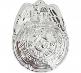 Placa Policía de Metal de 7 cm