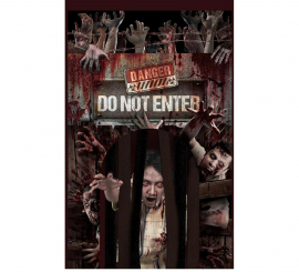'''Door with Zombies Curtain ''''Danger'''' 145x240 cm''' '''Door with Zombies Curtain ''''Danger'''' 145x240 cm'''