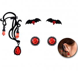 Conjunto de joias de morcego
