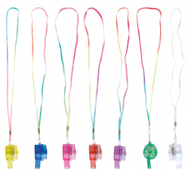 Silbato con Cuerda y Luz de 5 cm en colores surtidos