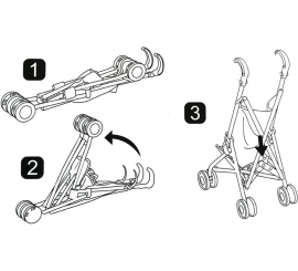 Sillita Paraguas Básica azul y rosa para Muñecas