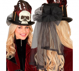 Voodoo-Zylinder, Totenkopf und Knochen