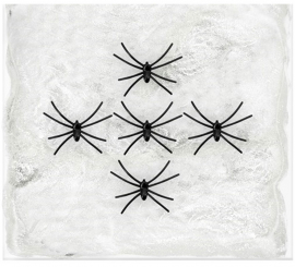 100g white spider web with 5 spiders