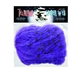Teia de aranha de 500 gr com 20 aranhas de cores variadas Teia de aranha de 500 gr com 20 aranhas de cores variadas