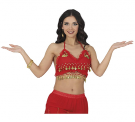 Top de Monedas rojo para mujer
