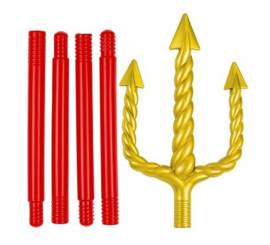 Tridente dorado y rojo de 137 cm