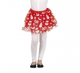 Tutu de Papai Noel vermelho infantil de 30 cm