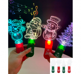 Varita Acrílica Navideña con Luz y Música modelos surtidos