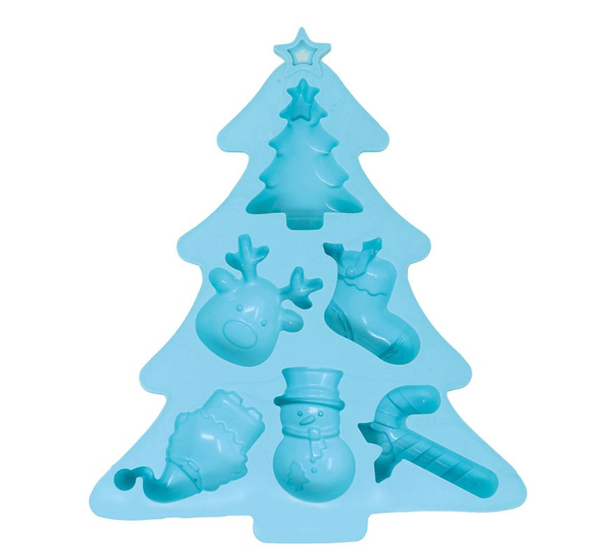 Molde Árbol Navideño para 6 Galletas de silicona de 20x23 cm-B