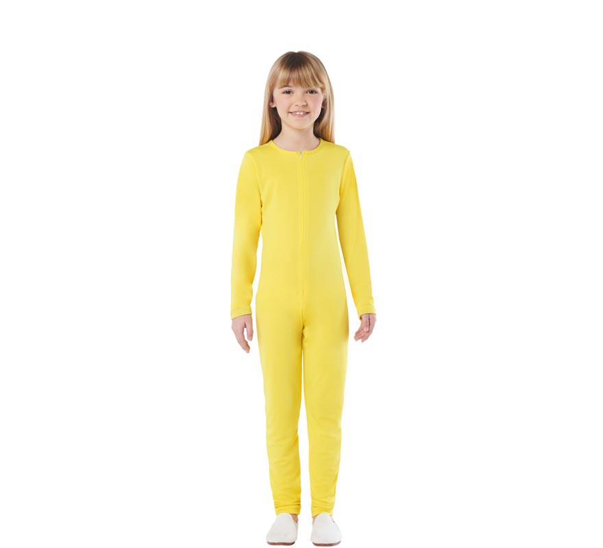 Mono o Maillot de Color Amarillo Spandex para Niños-B