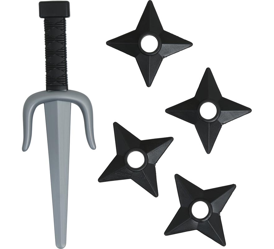 Pack Daga y Estrellas Ninja de Plástico de Juguete-B