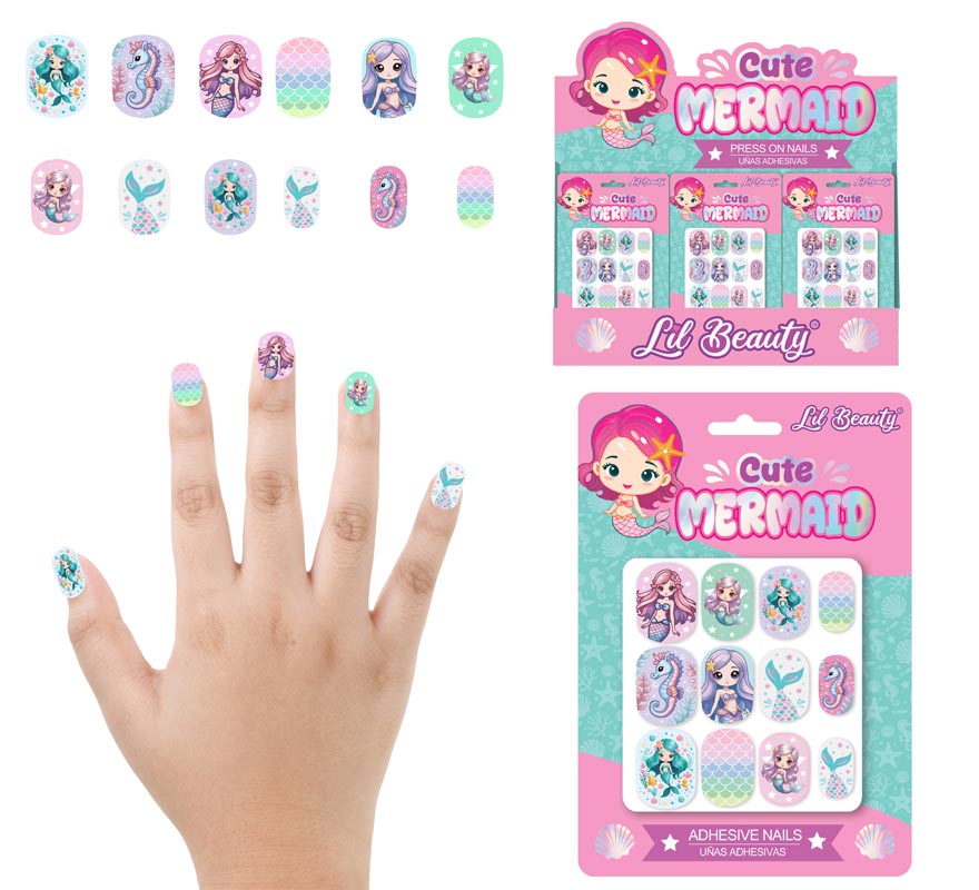 Pack de 12 Uñas de Sirenas para niña-B