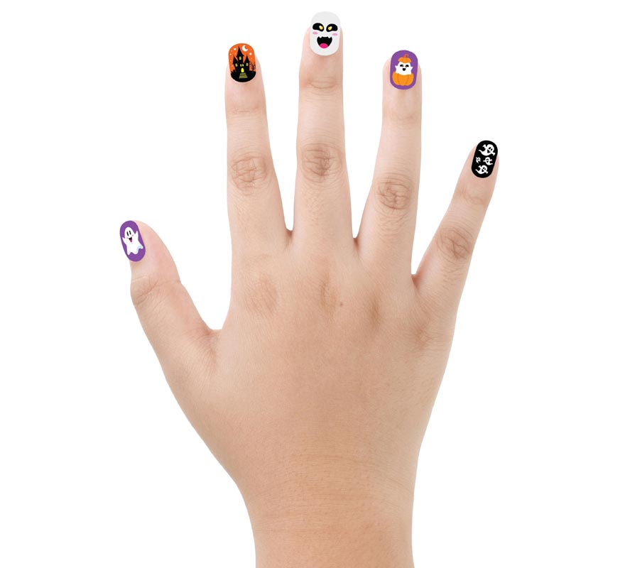 Pacote com 12 Unhas Fantasmas com Adesivo Infantil-B
