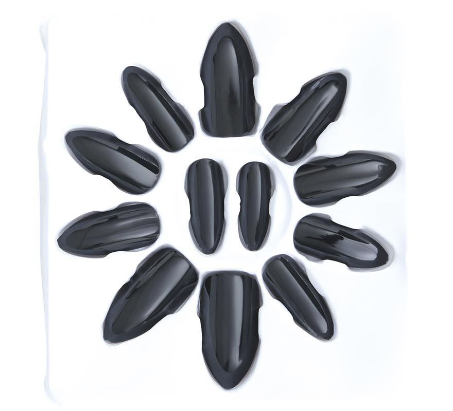 Pacote com 12 unhas pretas-B