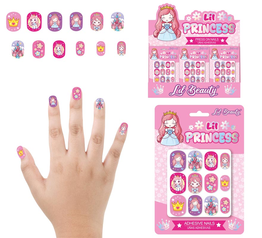 Pack de 12 Uñas Pequeña Princesa para niña-B