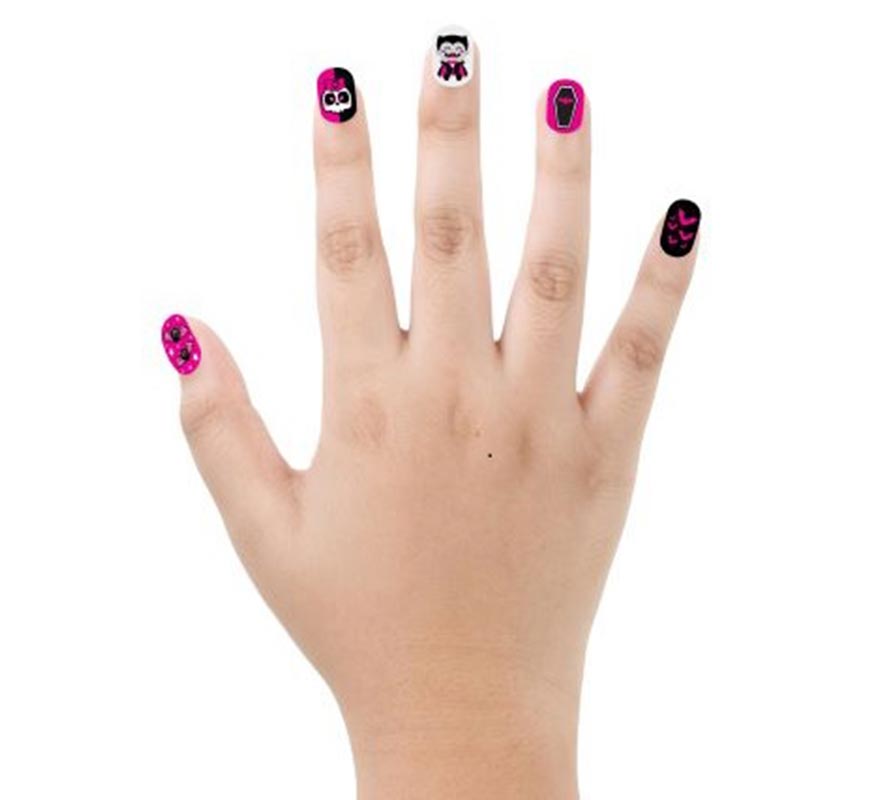 Pacote com 12 unhas de vampiro com adesivo para crianças-B