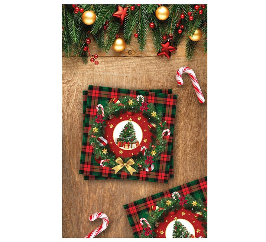 Pack de 20 Servilletas Árbol de Navidad de 33x33 cm-B