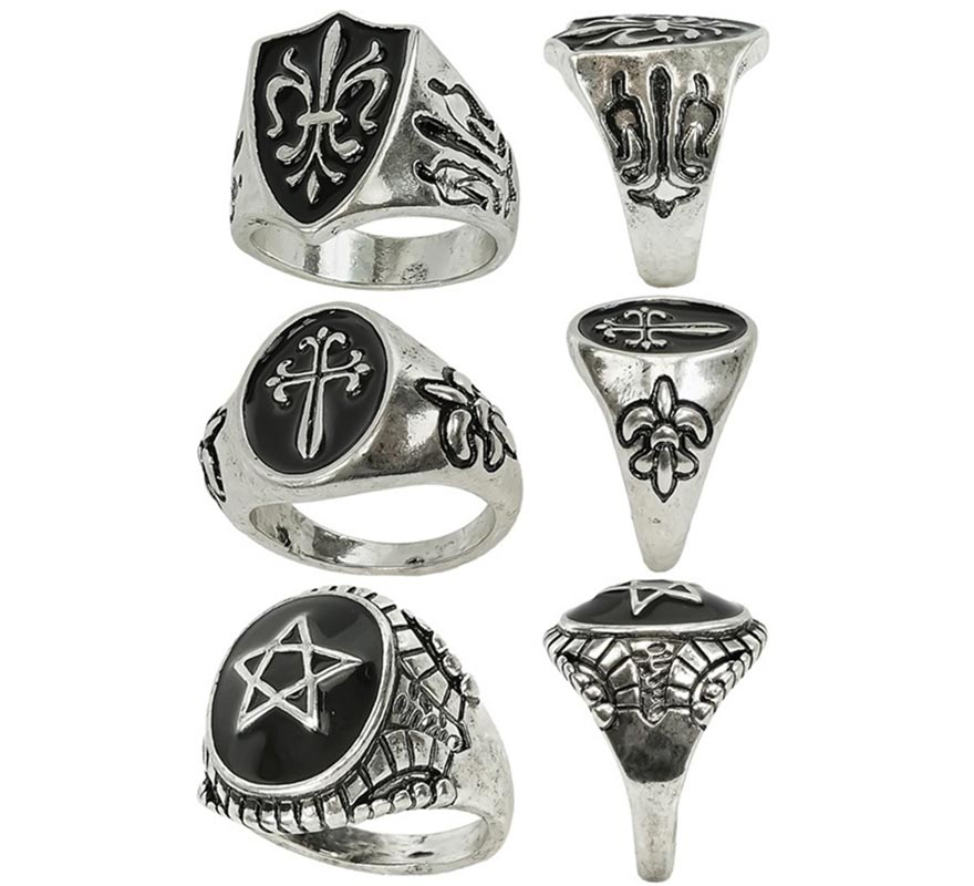 Pack de 3 Anillos Góticos surtidos-B