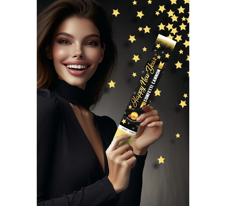 Pack of 3 10.5cm Kabuki Happy New Year Confetti Cannons-B