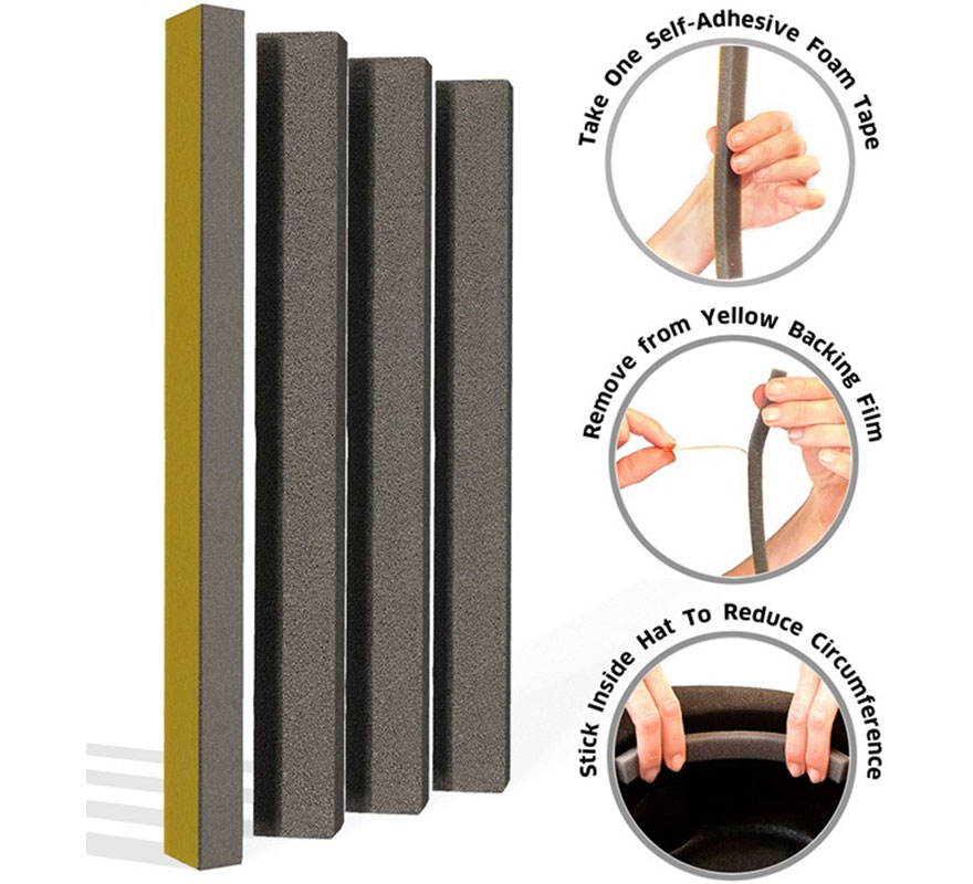 Pacote com 4 fitas de espuma autoadesivas para ajustar chapéus-B