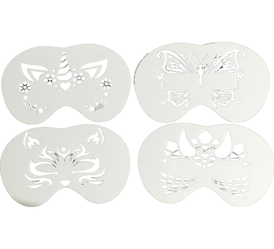 Pack de 4 Plantillas para Maquillaje de 5x13,5 cm en modelos surtidos-B