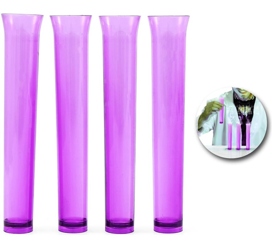 Pack of 4 purple test tubes-B