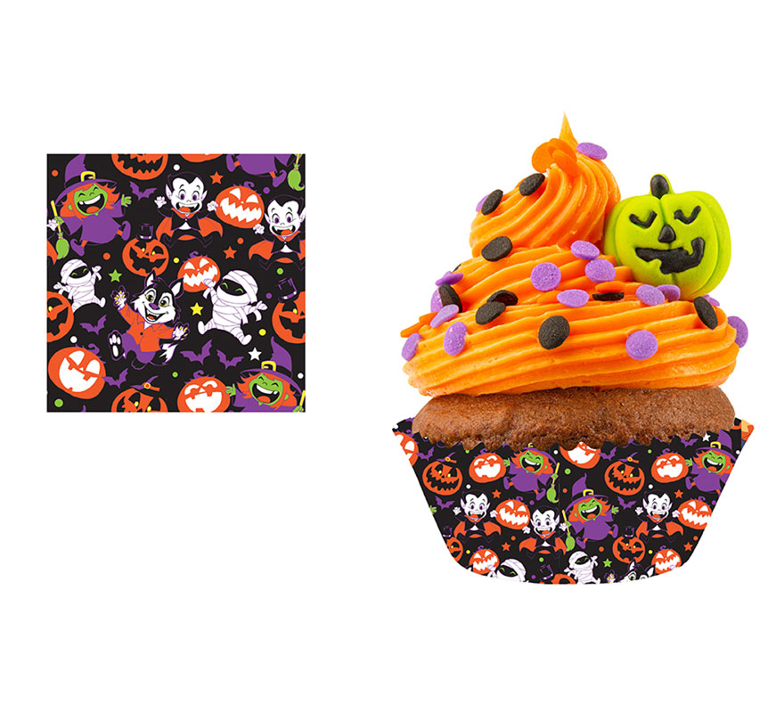 Pack de 50 Papeles Cupcake de Monstruitos de 5 cm-B