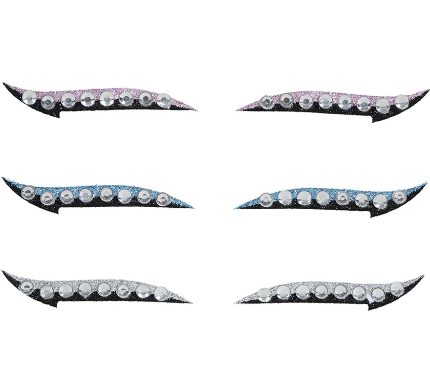 Pack de 6 Adhesivos Delineadores de Ojos con Pedrería-B