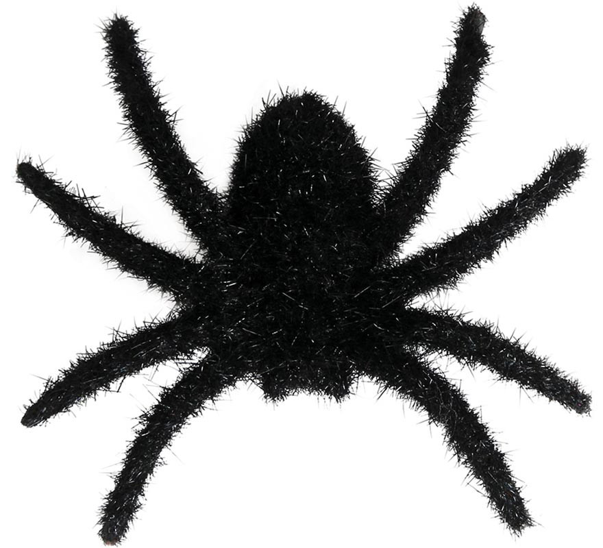 Pack of 6 Black Hairy Spiders 6 cm-B