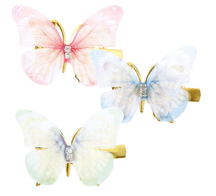 Pack de 6 Pinzas Mariposas de 5 cm en colores surtidos-B