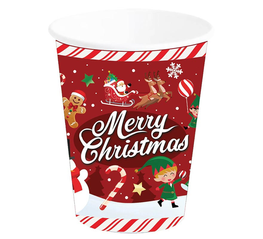 Pack de 6 Vasos de Merry Christmas de 240 ml-B